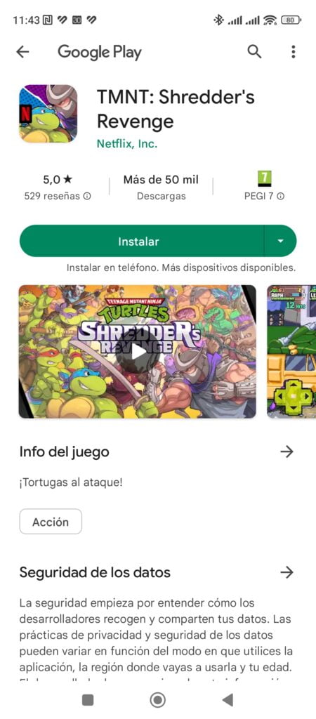 Tortugas Ninja en Netflix, descargar desde Play Store