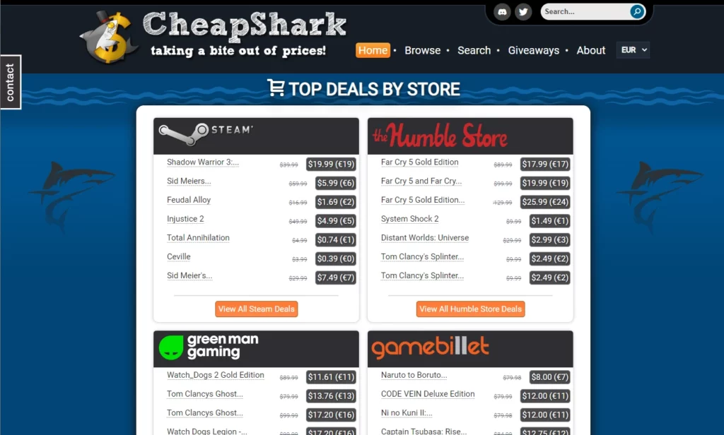 CheapShark, comparador de precios de juegos