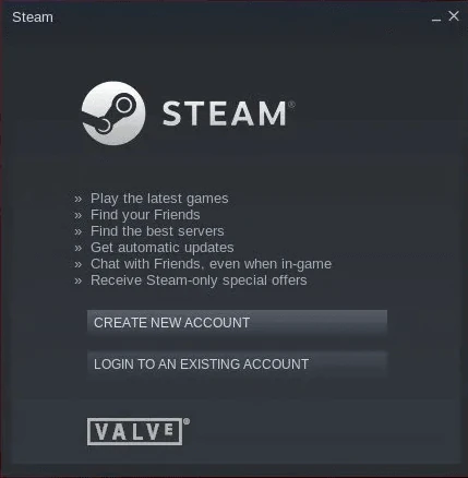 Crear cuenta o iniciar sesión en Steam