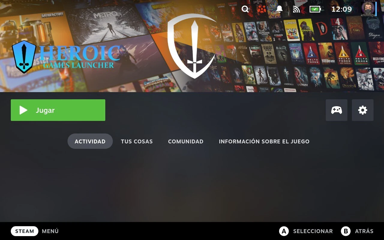 Iniciar Heroic en Steam