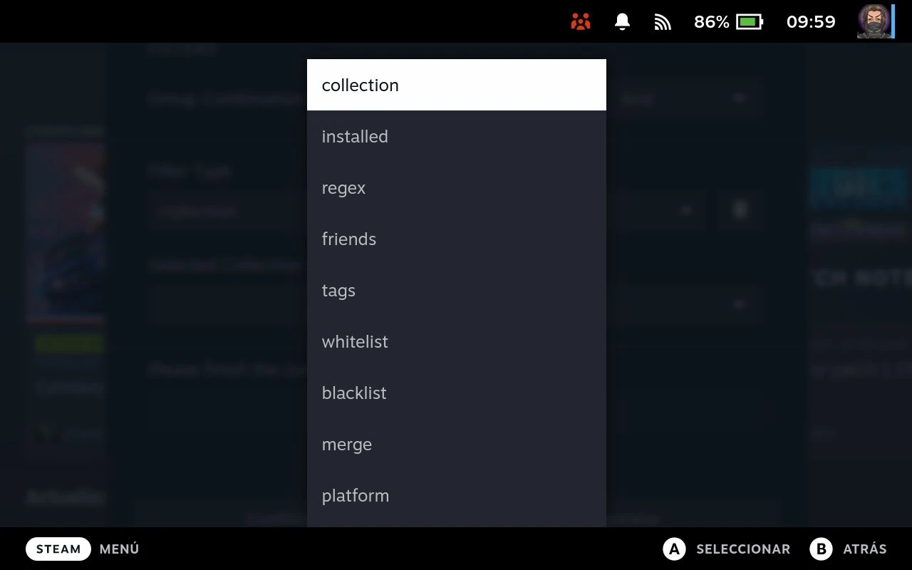 TabMaster: condiciones de los filtros