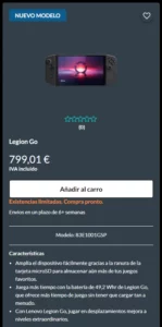 Prereserva de Lenovo Legion Go en España