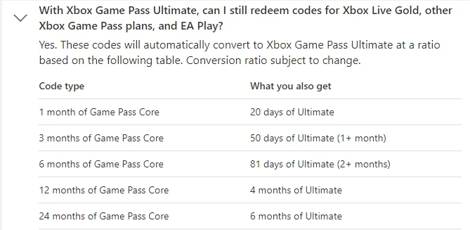 Ratio al extender Game Pass Ultimate
